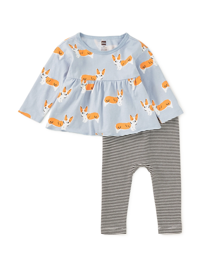 Infant Girl Corgis 2Pc Set