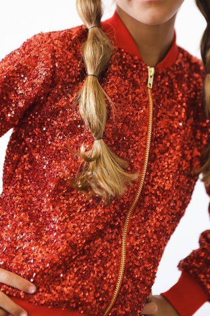 Girl's Red Sequin Jacket