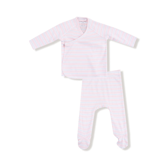 Pink Stripe Kimono and Pant Set