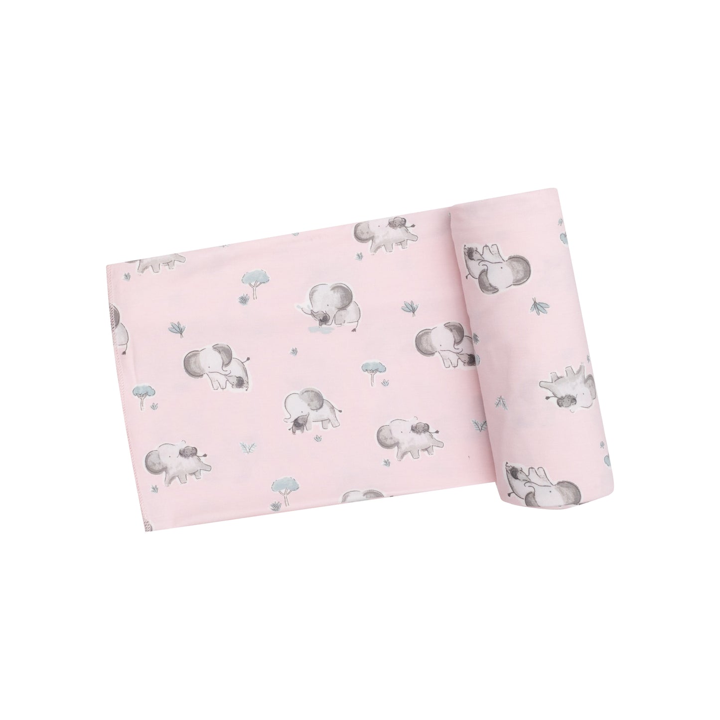 Gray Elephants Swaddle Blanket