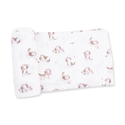 Explorer Puppy Pink Swaddle Blanket