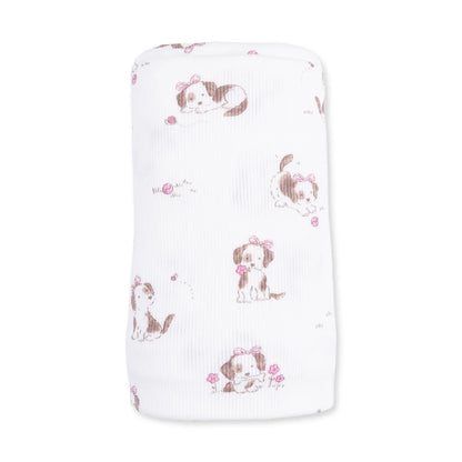 Explorer Puppy Pink Swaddle Blanket