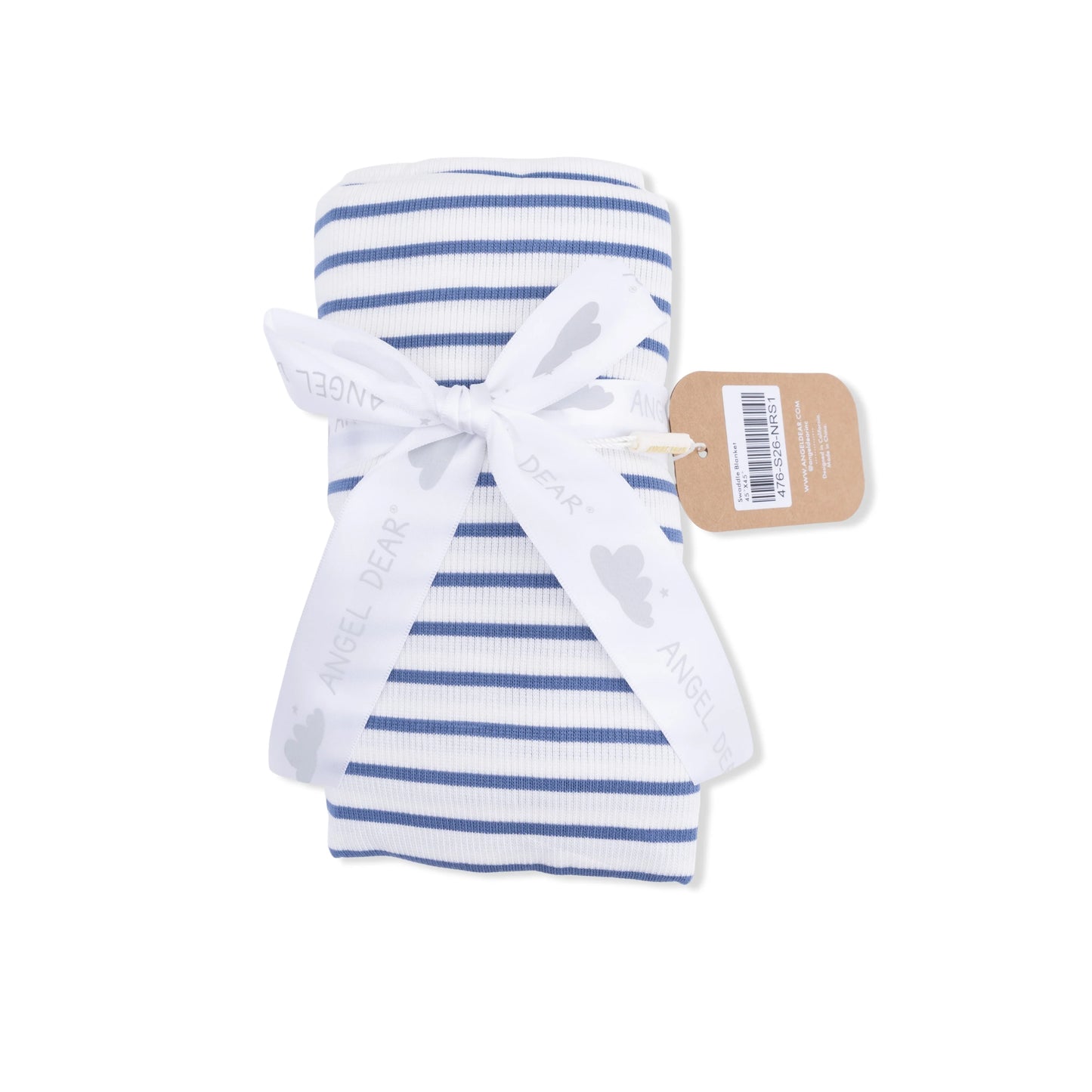 Navy Stripe Ribbed Swaddle
