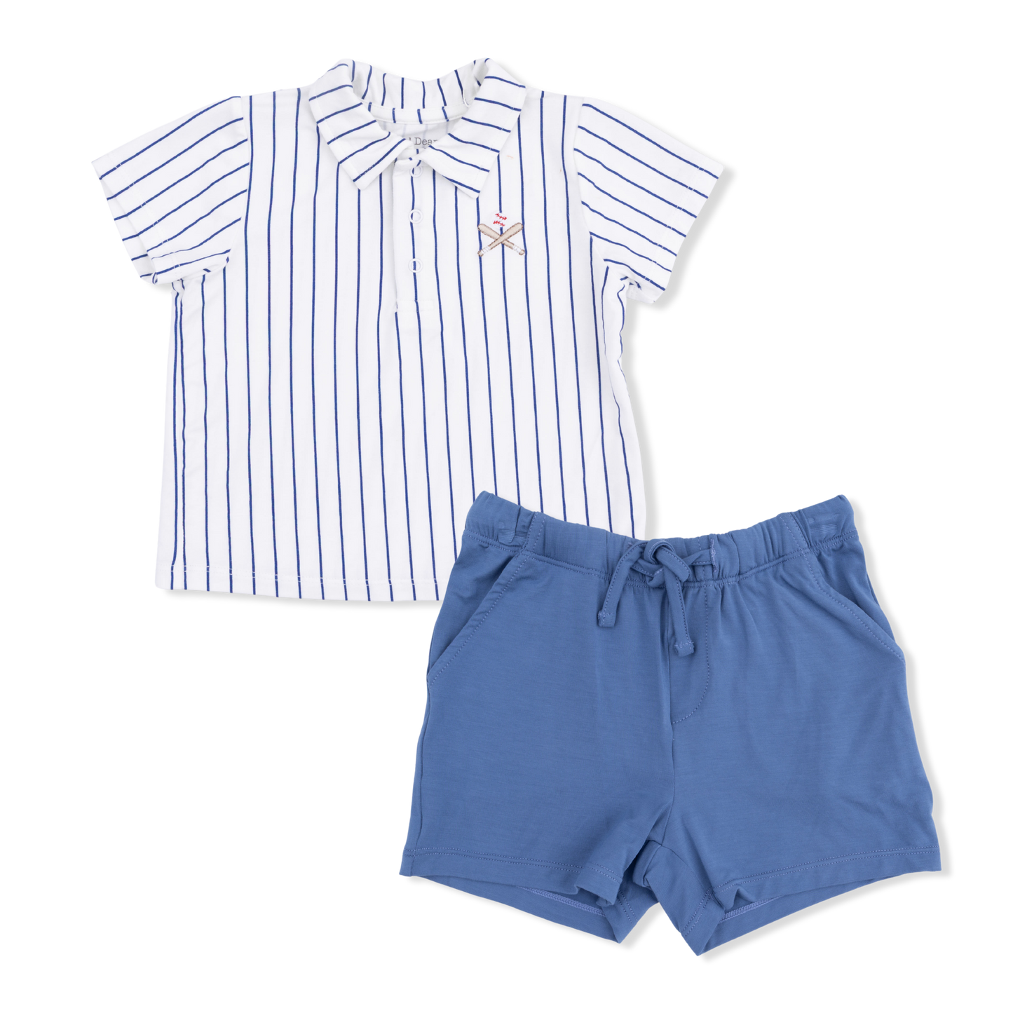 Baseball Stripe Polo Set