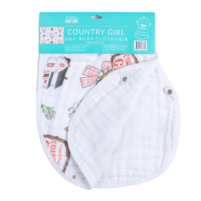 Country Girl Burp Cloth and Bib