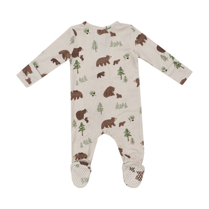 Sweet Brown Bears 2 Way Zipper Footie