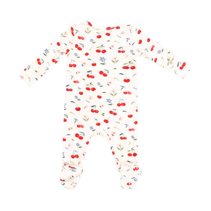 Watercolor Cherry 2 Way Zipper Footie