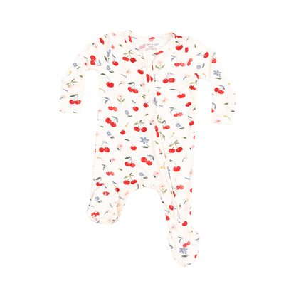 Watercolor Cherry 2 Way Zipper Footie