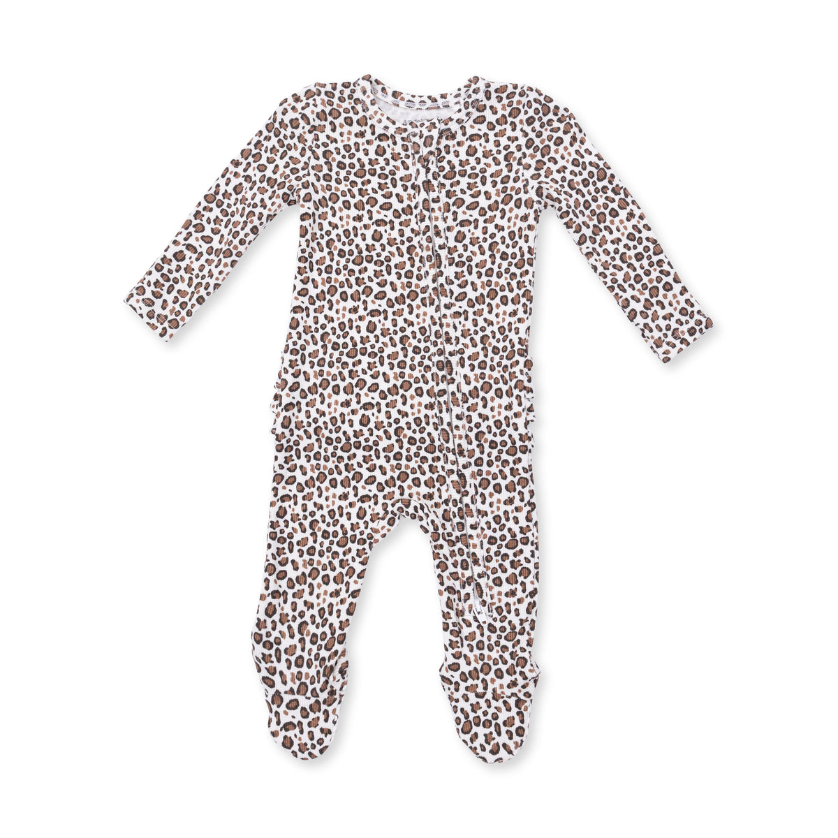 Leopard 2 Way Zipper Footie