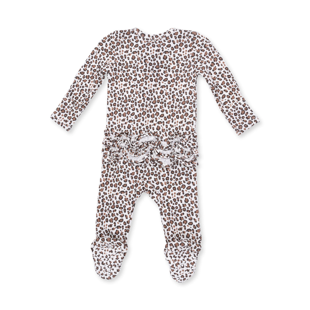Leopard 2 Way Zipper Footie