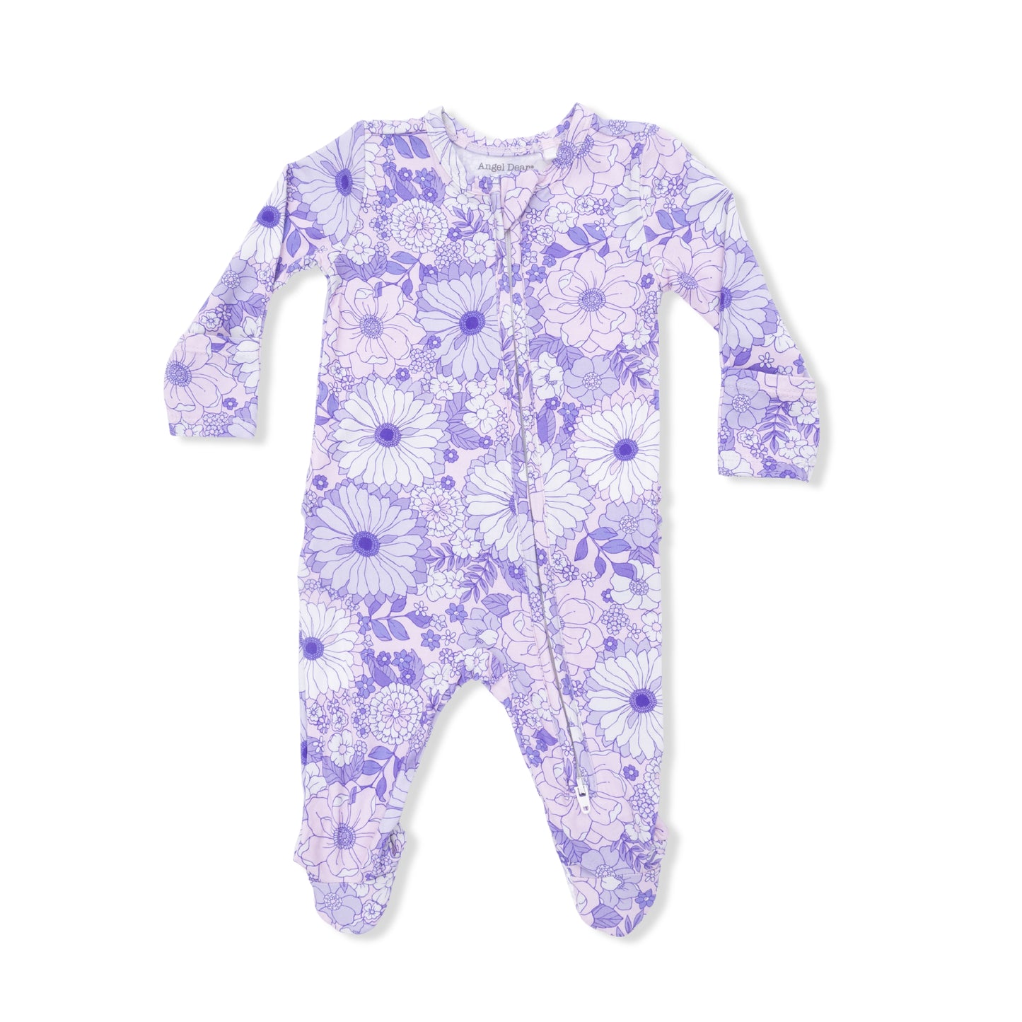 Lavender Floral 2 Way Ruffle Back Footie