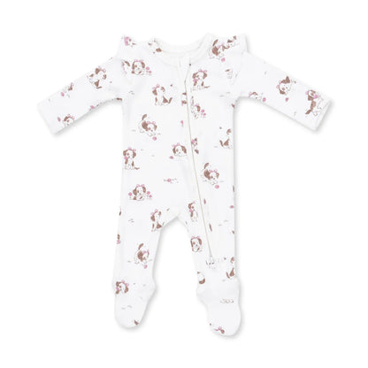 Explorer Puppy Pink 2 Way Zipper Footie