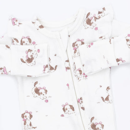 Explorer Puppy Pink 2 Way Zipper Footie