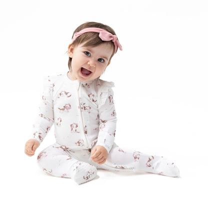 Explorer Puppy Pink 2 Way Zipper Footie