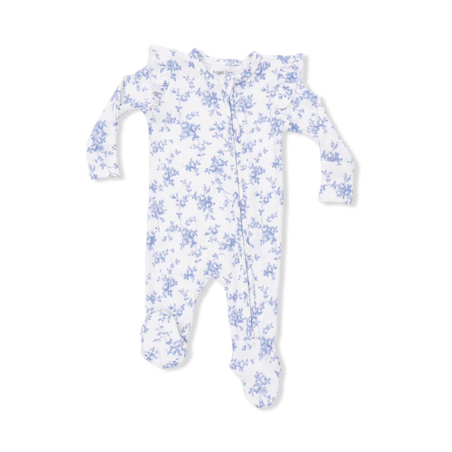 Baby Blue Vines 2 Way Zipper Footie