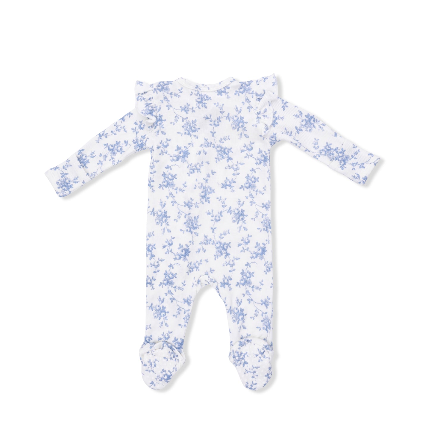 Baby Blue Vines 2 Way Zipper Footie