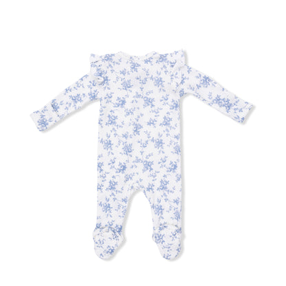 Baby Blue Vines 2 Way Zipper Footie