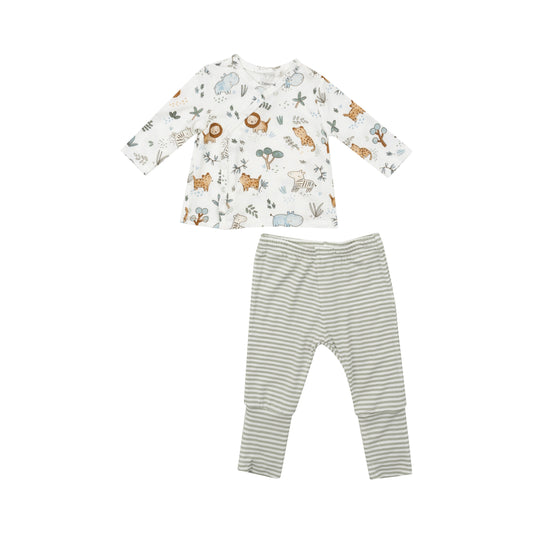 Delicate Safari NB Set With Roll Over Cuff Pant