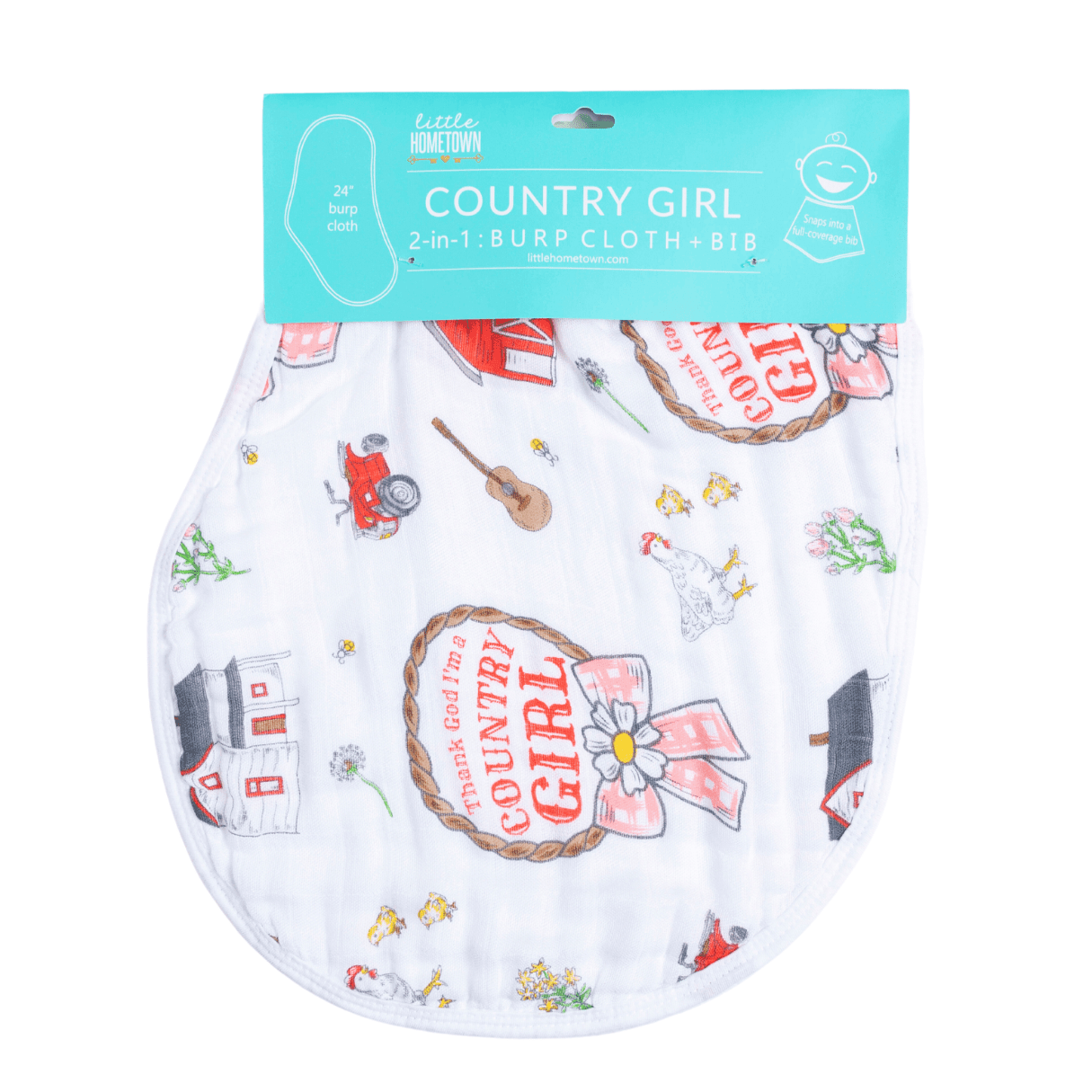 Country Girl Burp Cloth and Bib