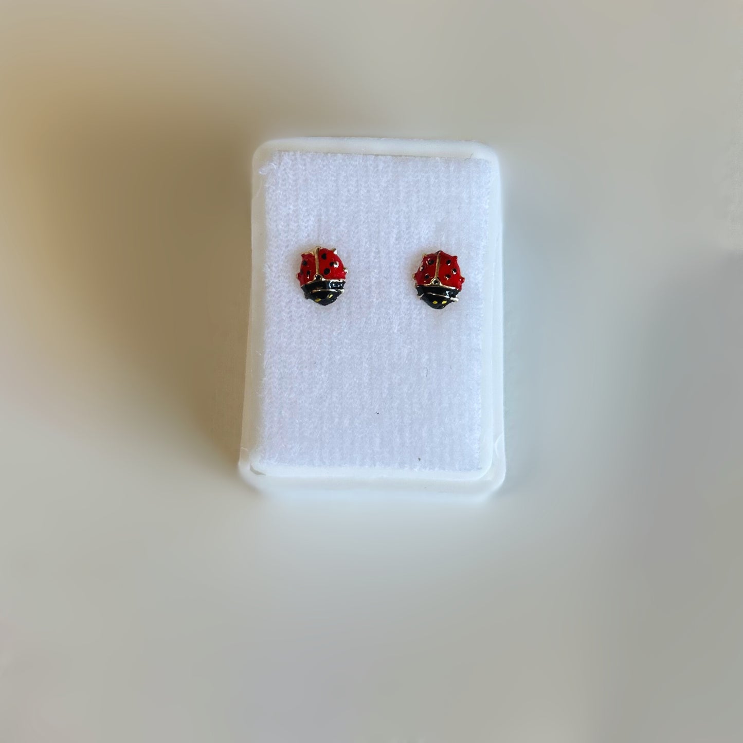 Small 10 KT. Gold Ladybug Earrings