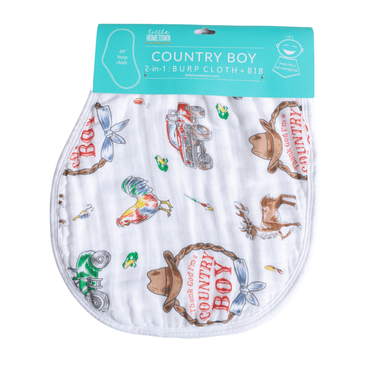 Country Boy Burp Cloth and Bib