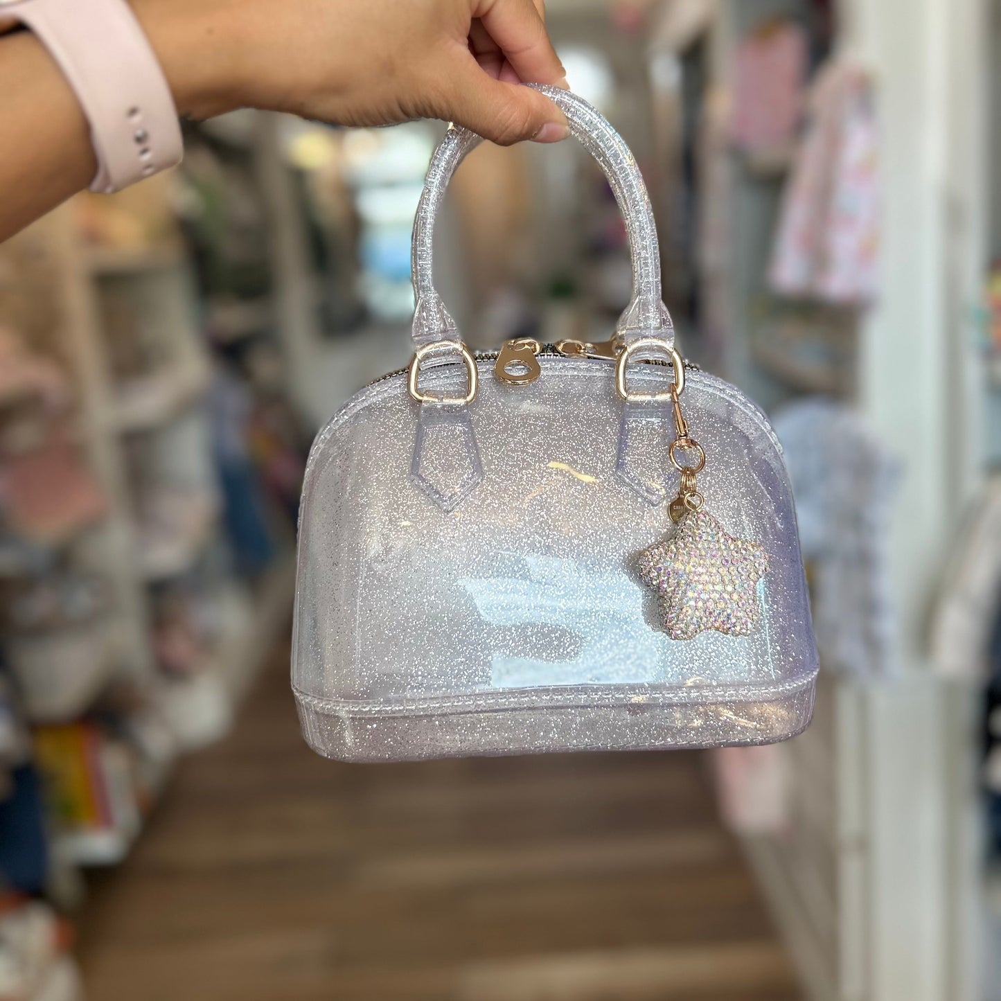 Cate Silver Sparkle Handbag