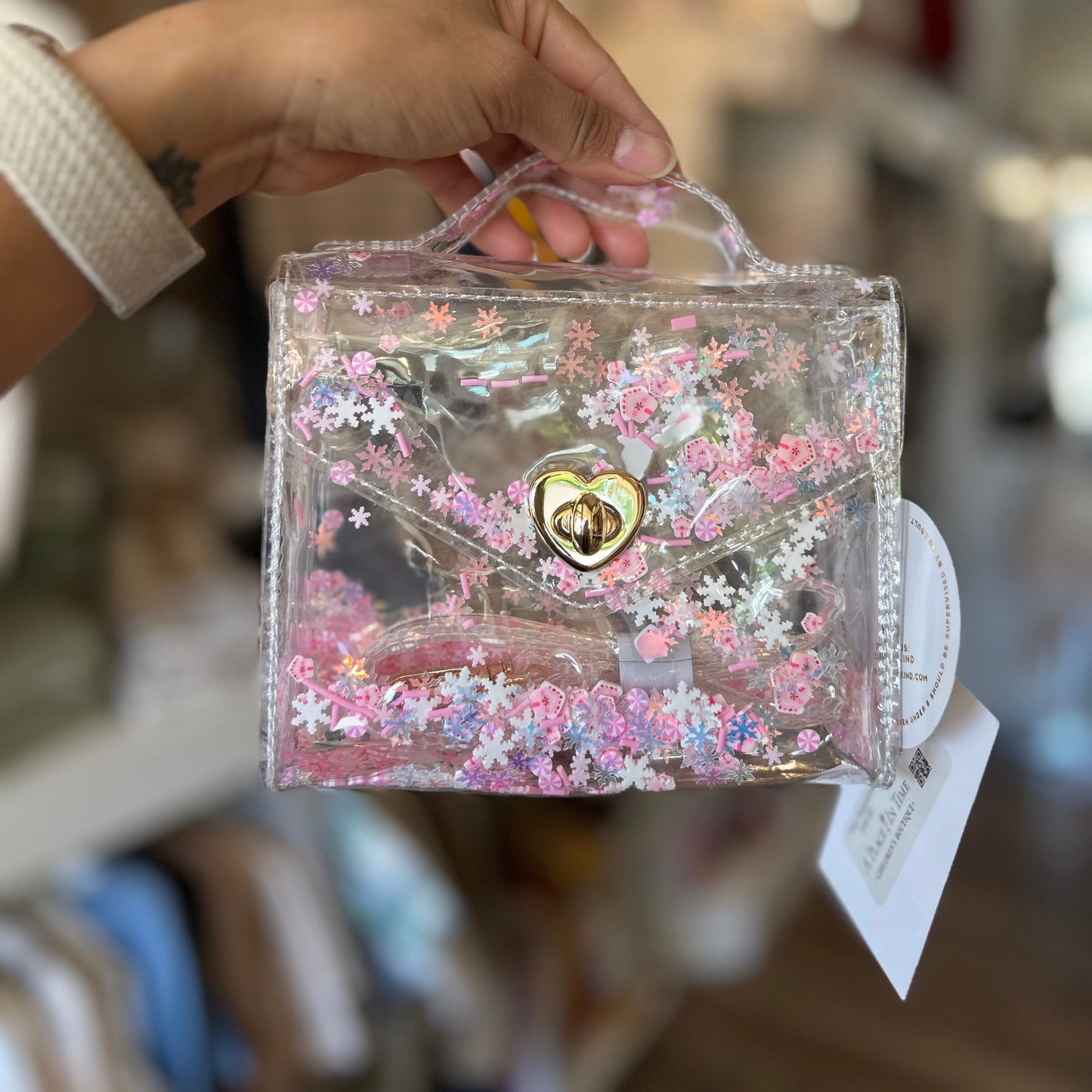 Pink Peppermint Clear Jelly Purse