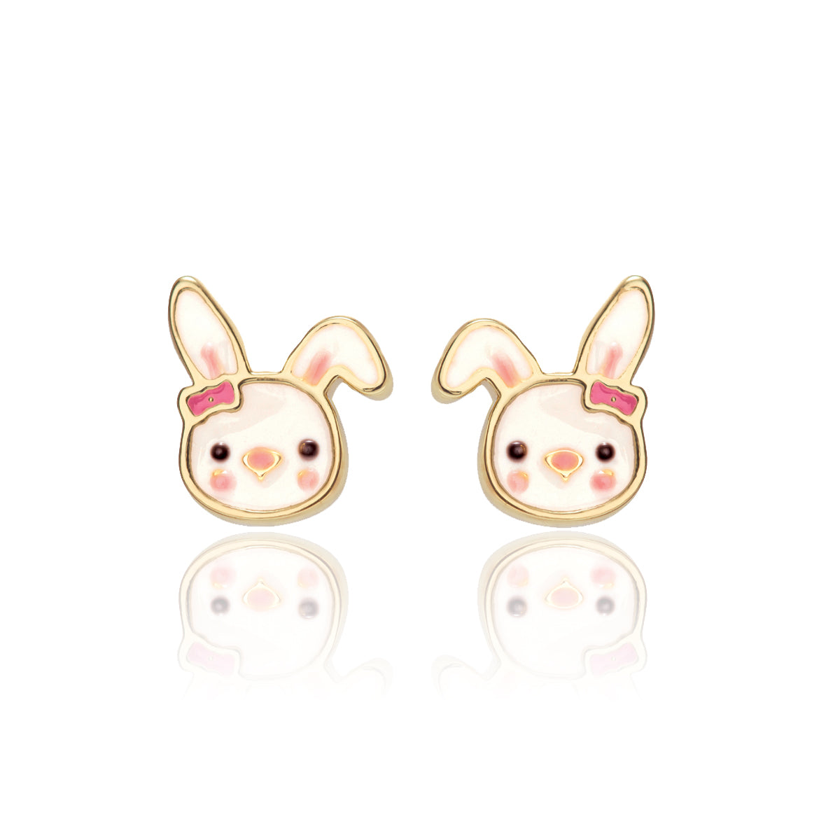 Bouncy Bunny Cutie Enamel Studs