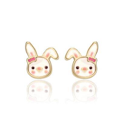Bouncy Bunny Cutie Enamel Studs