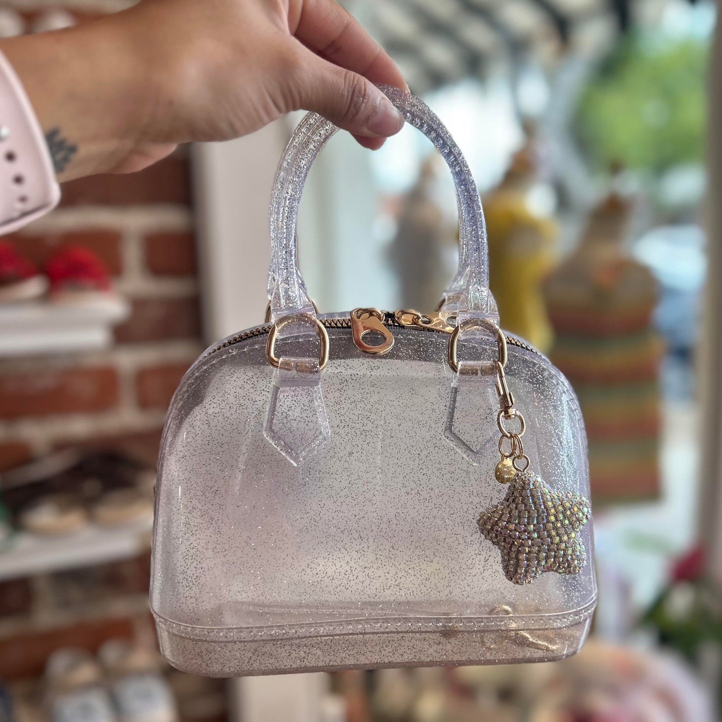 Cate Silver Sparkle Handbag