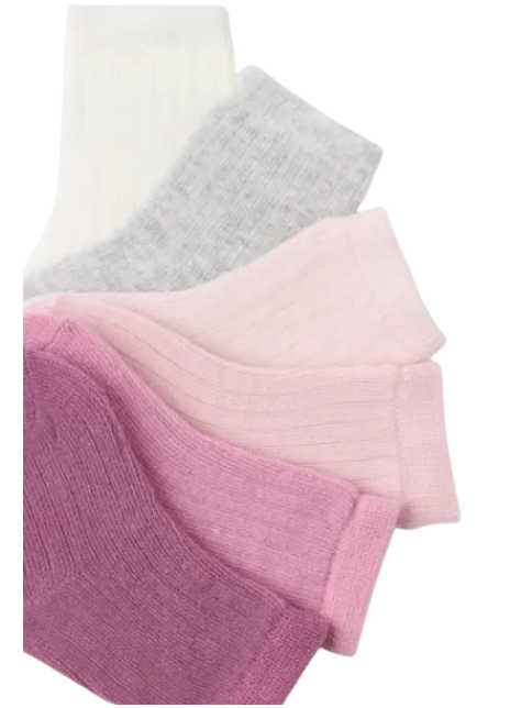 Pinks 6 Pack Organic Cotton Socks