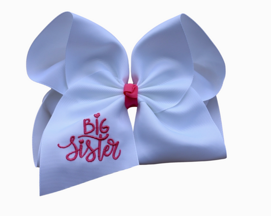Big Sister Embroidered Bow