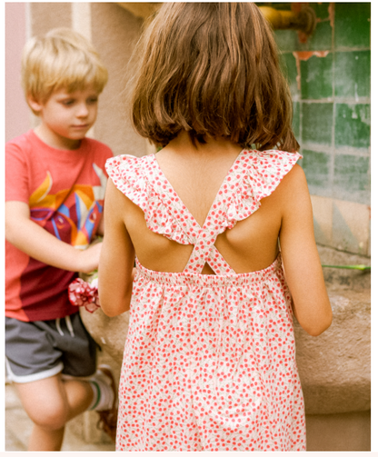 Infant Girl Mini Rose Ruffle Strap Dress