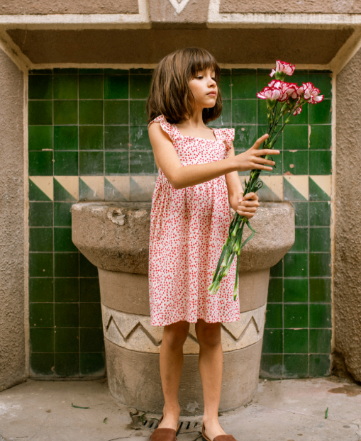 Infant Girl Mini Rose Ruffle Strap Dress