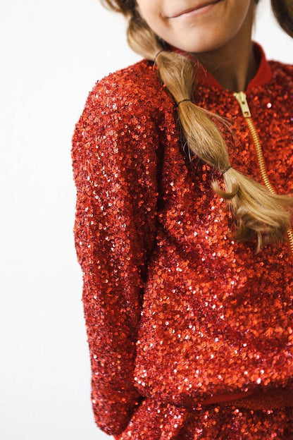 Girl's Red Sequin Jacket