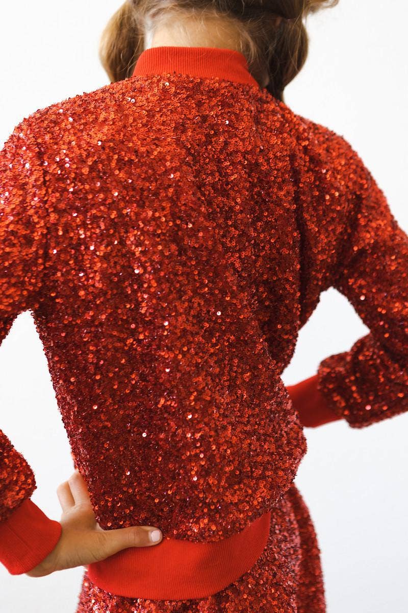 Girl's Red Sequin Jacket