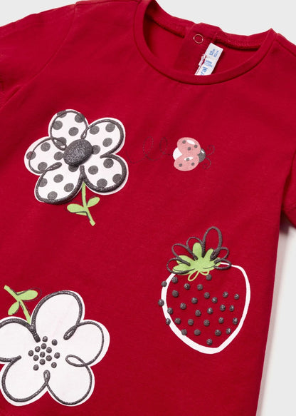 Strawberry & Flowers Cotton Baby Tee