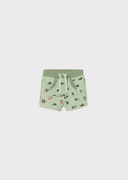 Green Printed Newborn Shorts