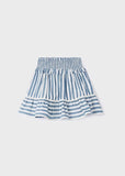 Blue Striped Cotton Skirt