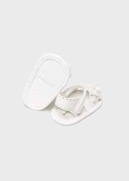 White Floral Velcro Sandals