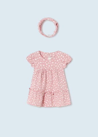 Pink heart dress w/ headband