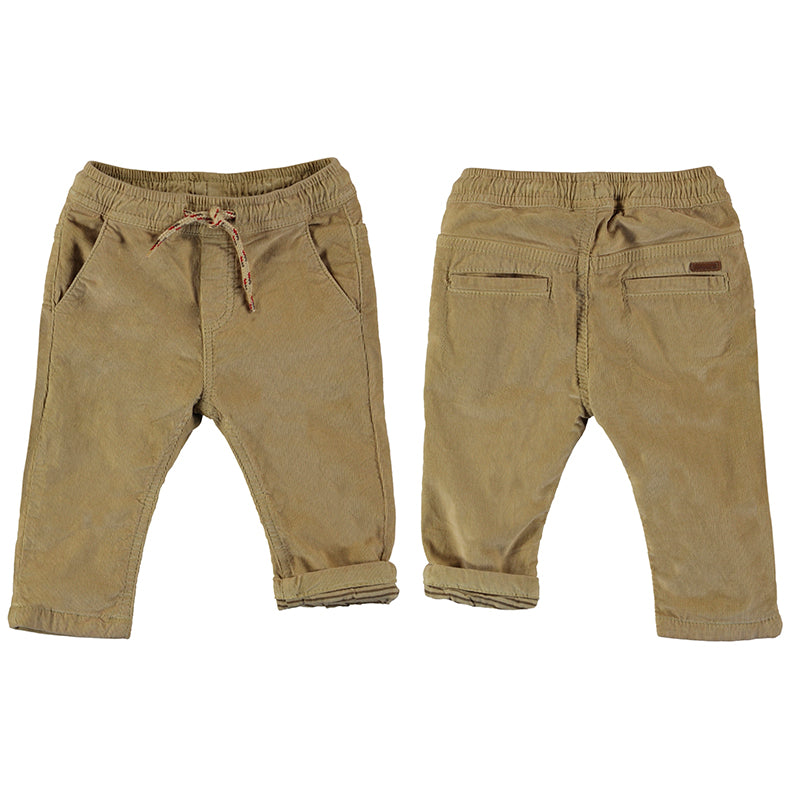 Boys Camel Microcord Trousers
