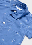 Boy Sailboat Print Short Sleeve Shirt