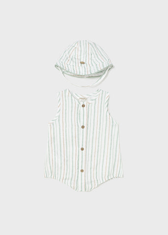 Baby Boy Stripe Romper with Hat