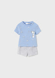 Baby Blue Print Short Set