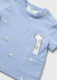 Baby Blue Print Short Set