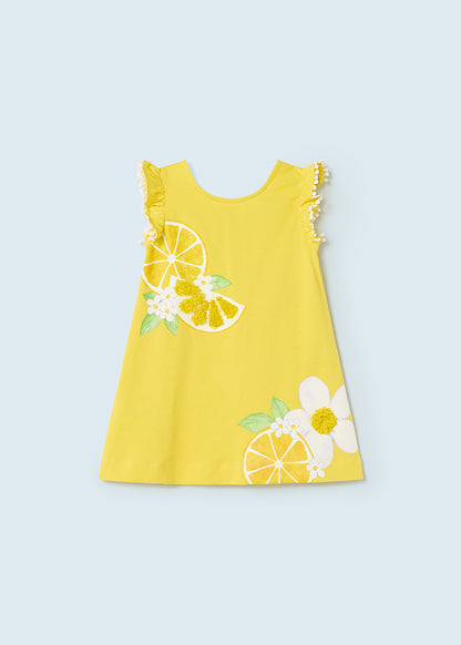 Girl Yellow Lemon Print Dress
