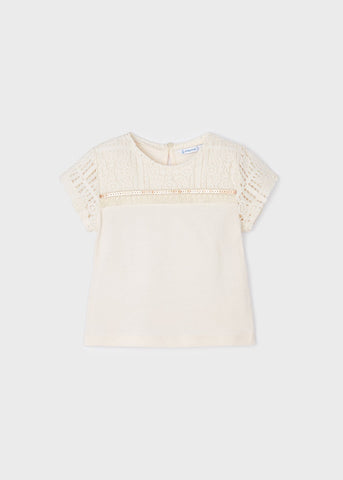 Applique Girls Cotton Short Sleeve Blouse