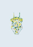 Flowery Print One Piece Swimsuit