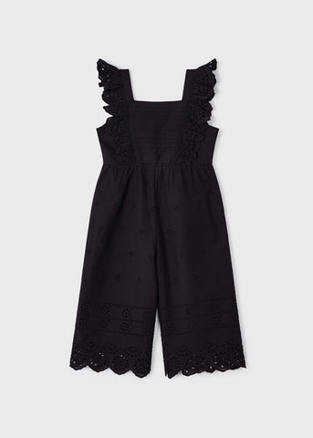 Girls Eyelet Cotton Jumpsuit